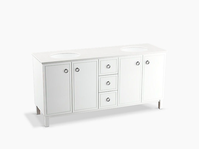 K 99512 Lg Jacquard 72 Inch Vanity With Legs 4 Doors 3 Drawers